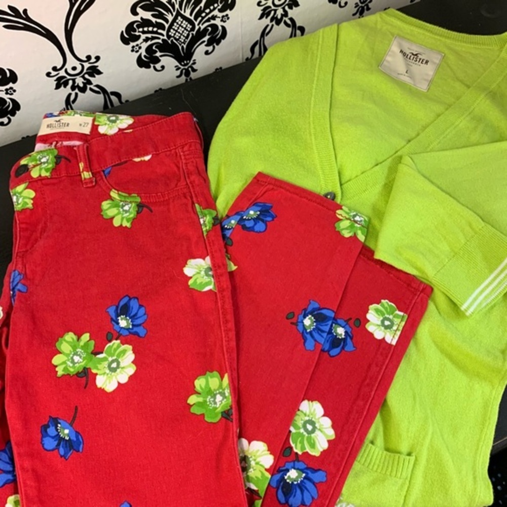 Hollister floral jeans